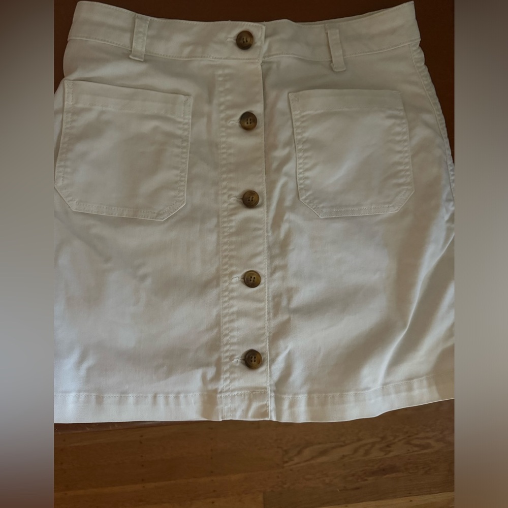 Marine layer Shelby ivory button front mini skirt size 8